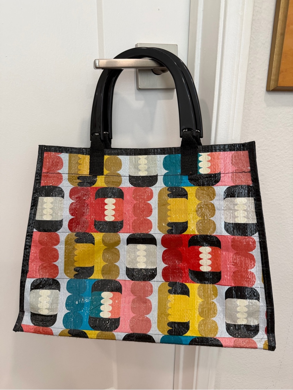 Blue q vintage tote with acrylic handles